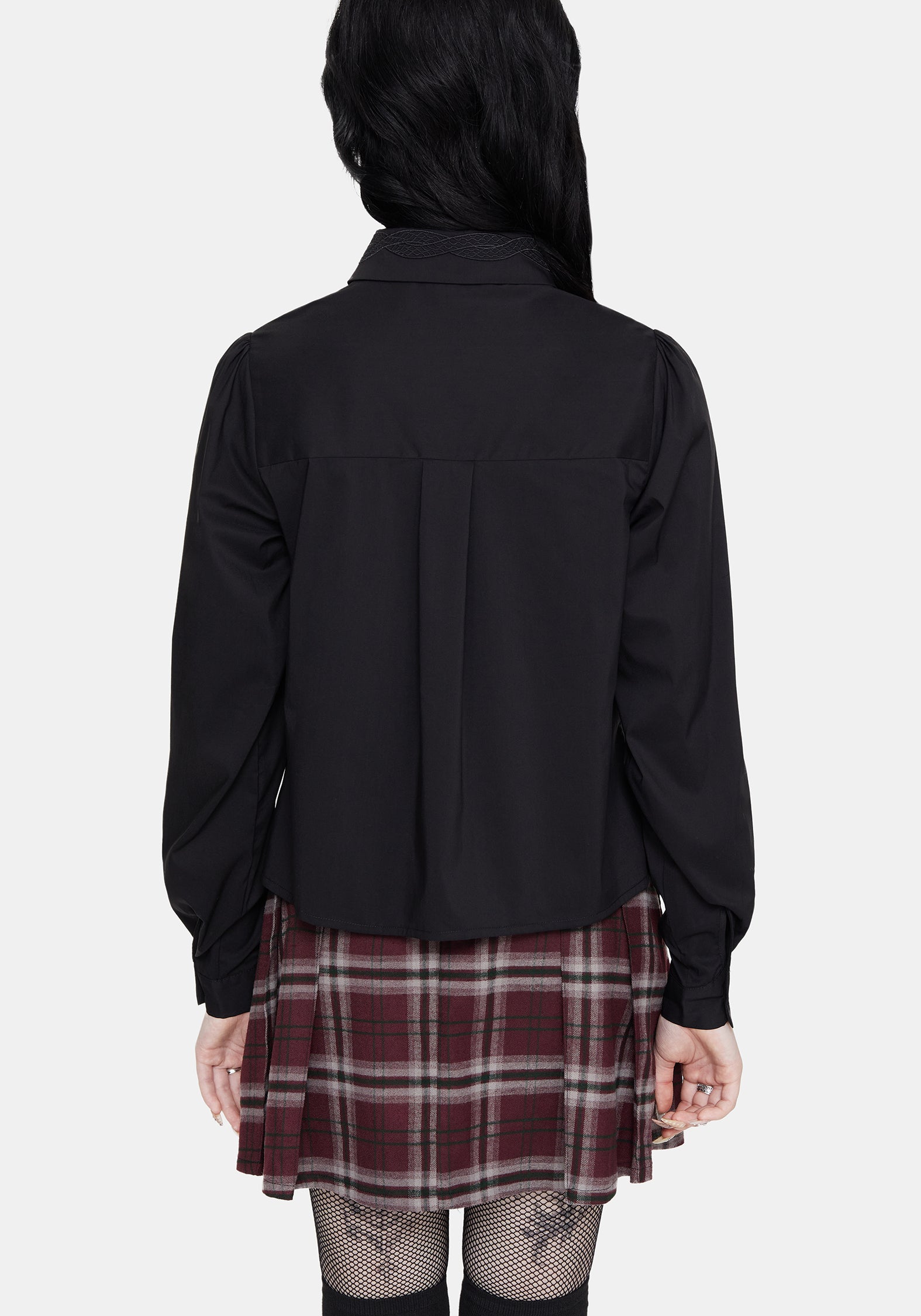 Shadowbane Long Sleeve Button Up Snake Detail Shirt