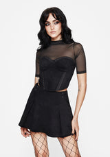 Lauma Faux Suede Corset Top