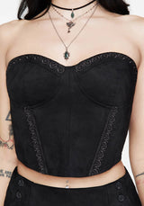 Lauma Faux Suede Corset Top