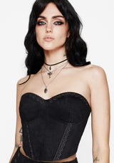 Lauma Faux Suede Corset Top