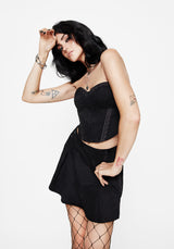 Lauma Faux Suede Corset Top