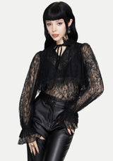 Darkwave Tie Neck Lace Blouse