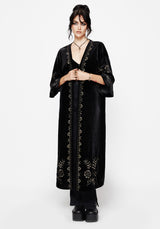 Kobra Velvet Snake Embroidered Longline Kimono
