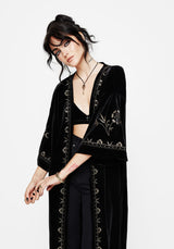 Kobra Velvet Snake Embroidered Longline Kimono