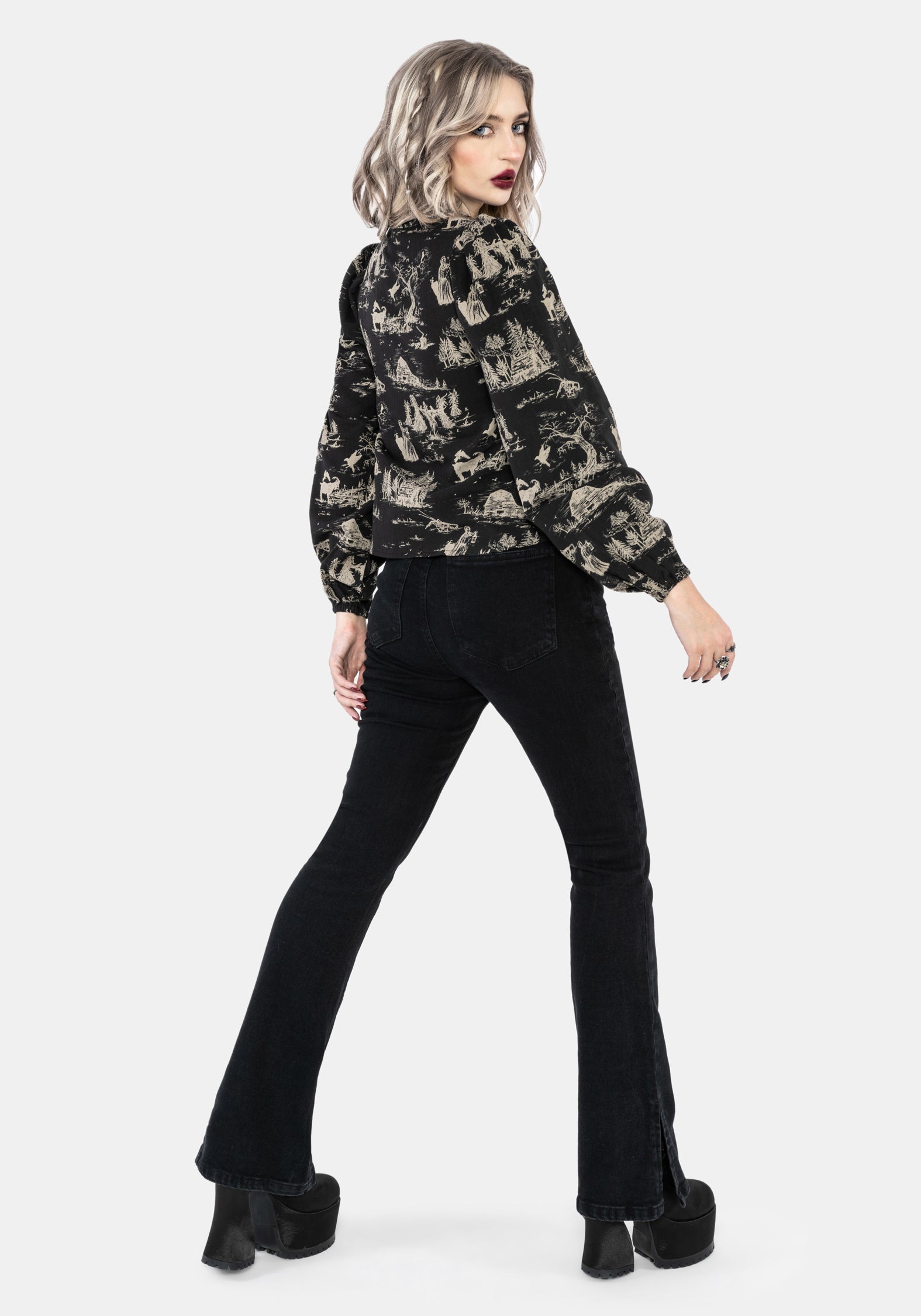 Lacelle Cotton Smock Print Blouse