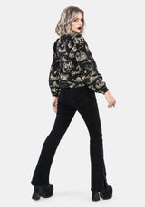 Lacelle Cotton Smock Print Blouse