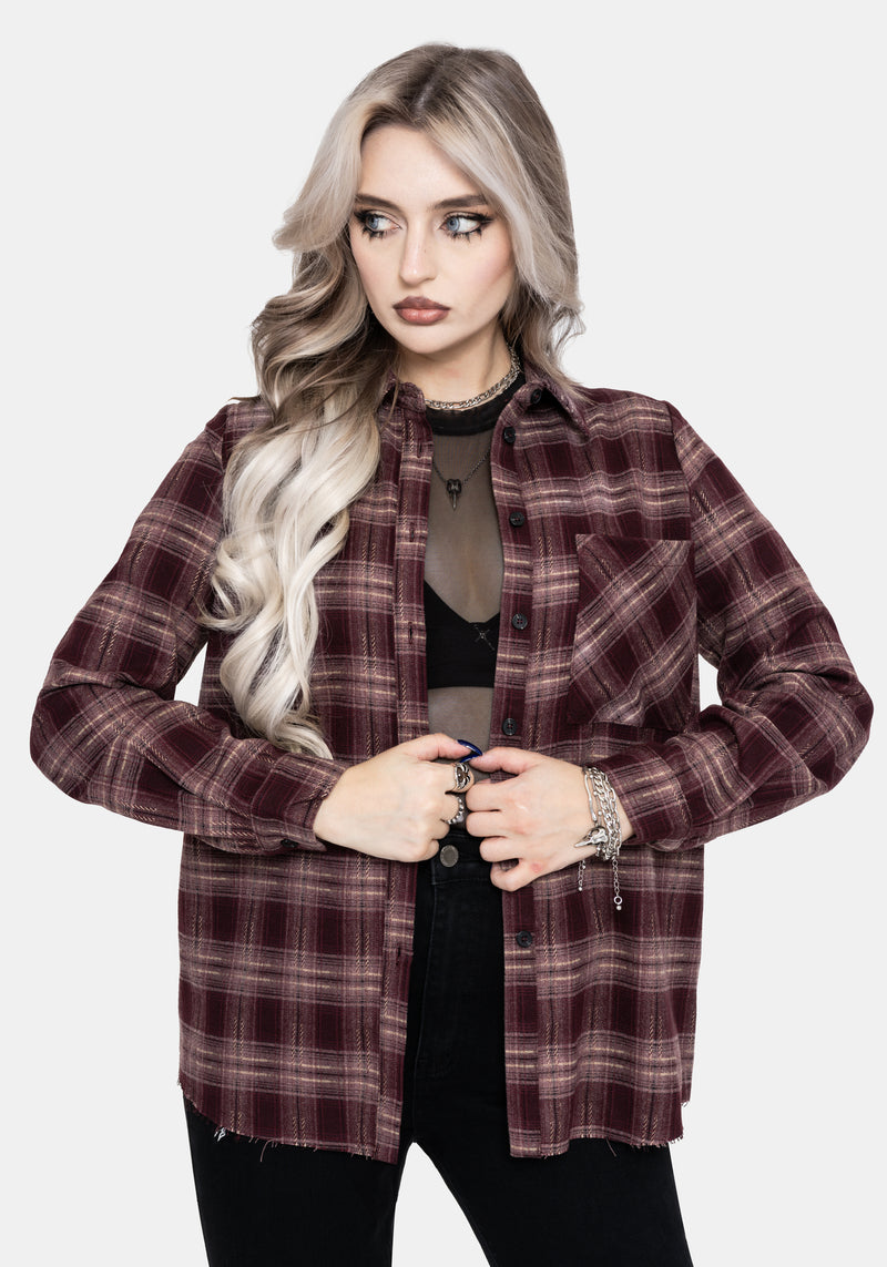 Wren Burgundy Check Oversized Shirt – Disturbia