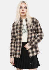 Emily Cotton Check Oversized Longline Shirt