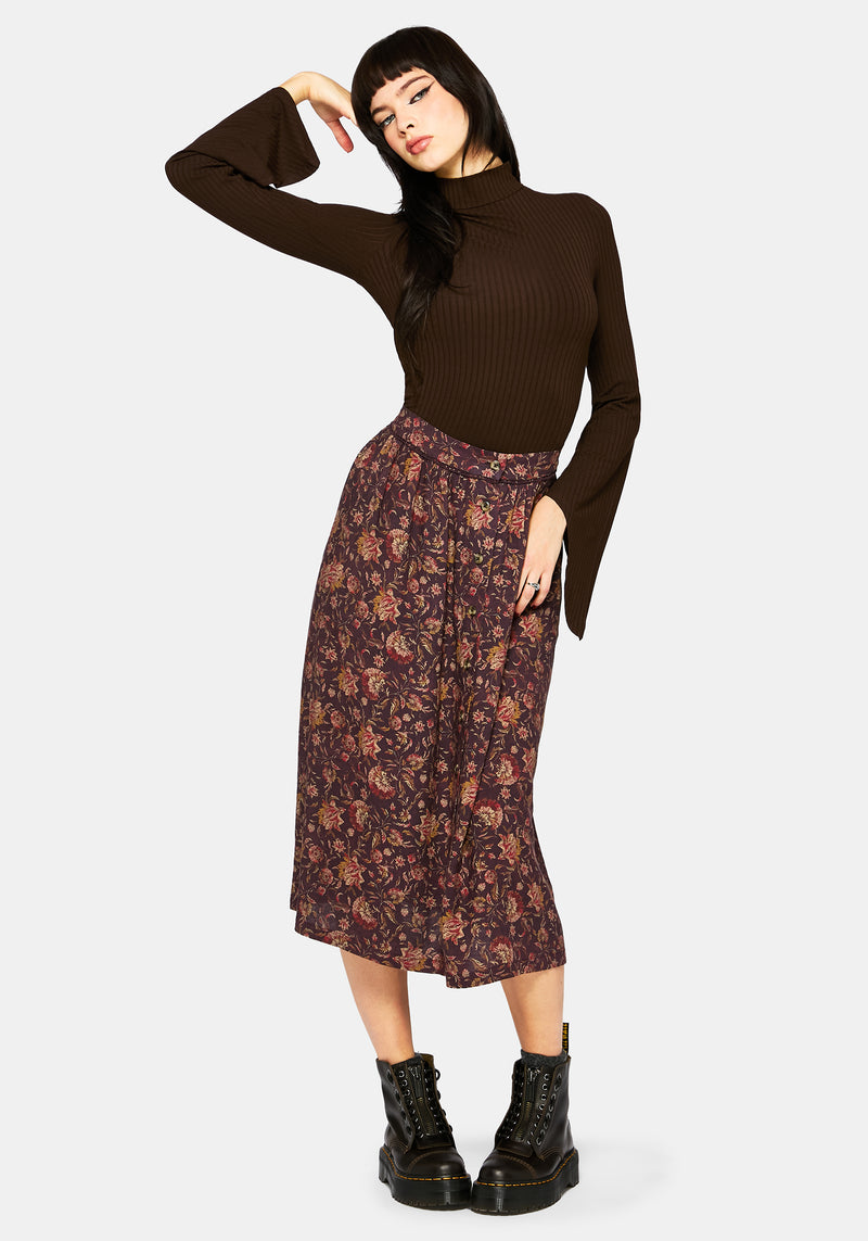 Amata Flared Sleeve Top - Brown
