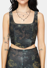 Phoenix Dragon Velour Corset