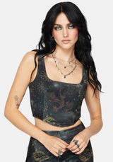 Phoenix Dragon Velour Corset