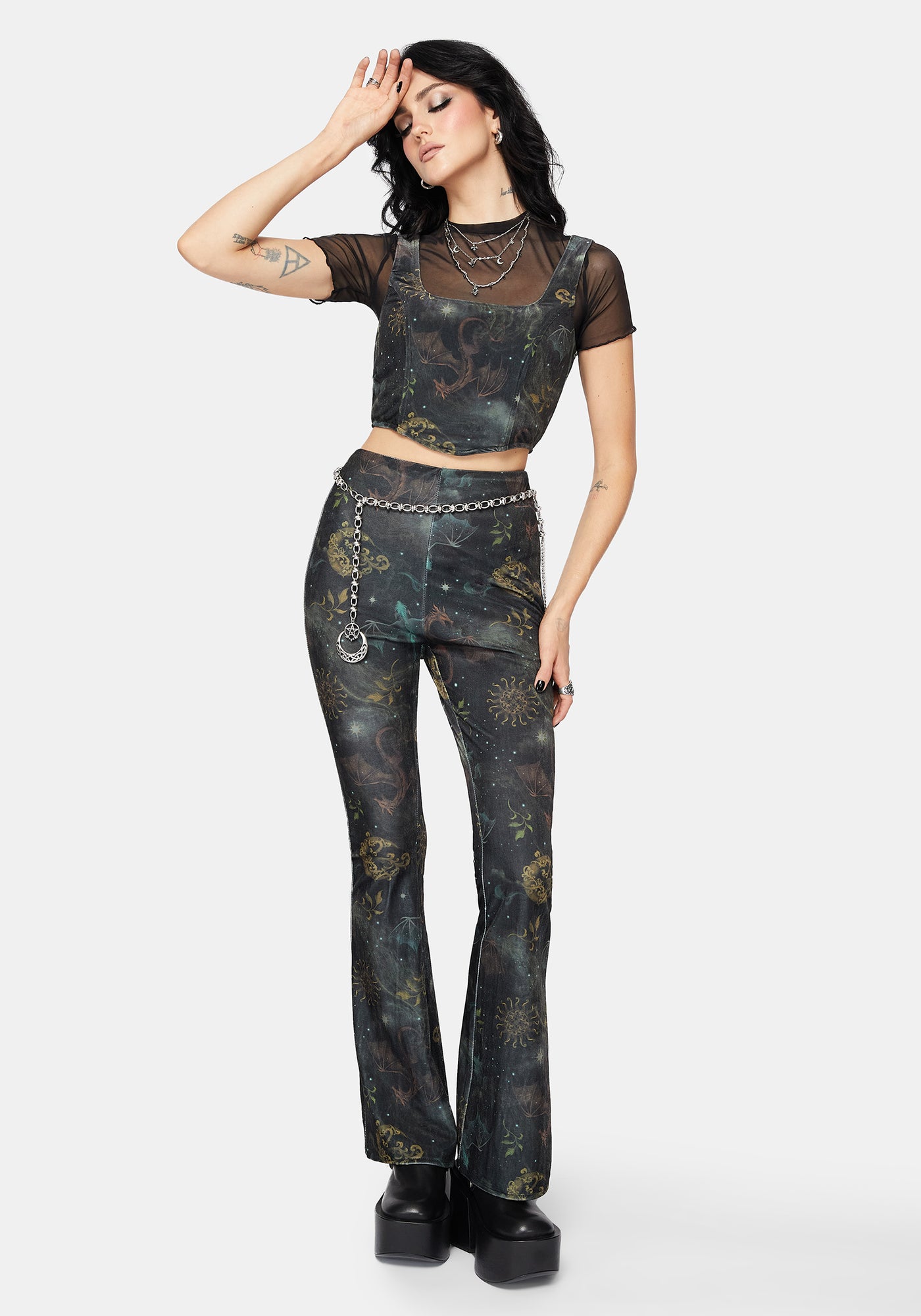 Phoenix Dragon Velour Corset – Disturbia