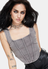 Irradiance Cotton Embroidered Jersey Corset Top