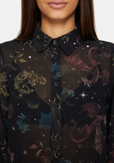 Phoenix Dragon Chiffon Blouse