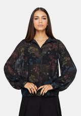 Phoenix Dragon Chiffon Blouse