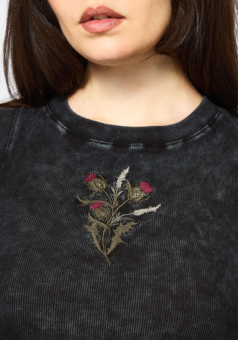 Despair Cotton Embroidered Washed Jersey Tank Top