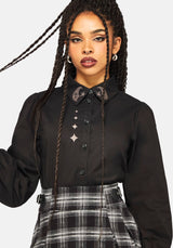 Ravyn Moon and Star Embroidered Poplin Shirt