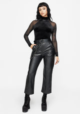 Vespera Velvet Mesh Long Sleeved Top