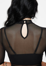 Vernal High Neck Mesh Short Sleeve Top
