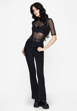 Vernal High Neck Mesh Short Sleeve Top