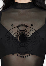 Vernal High Neck Mesh Short Sleeve Top