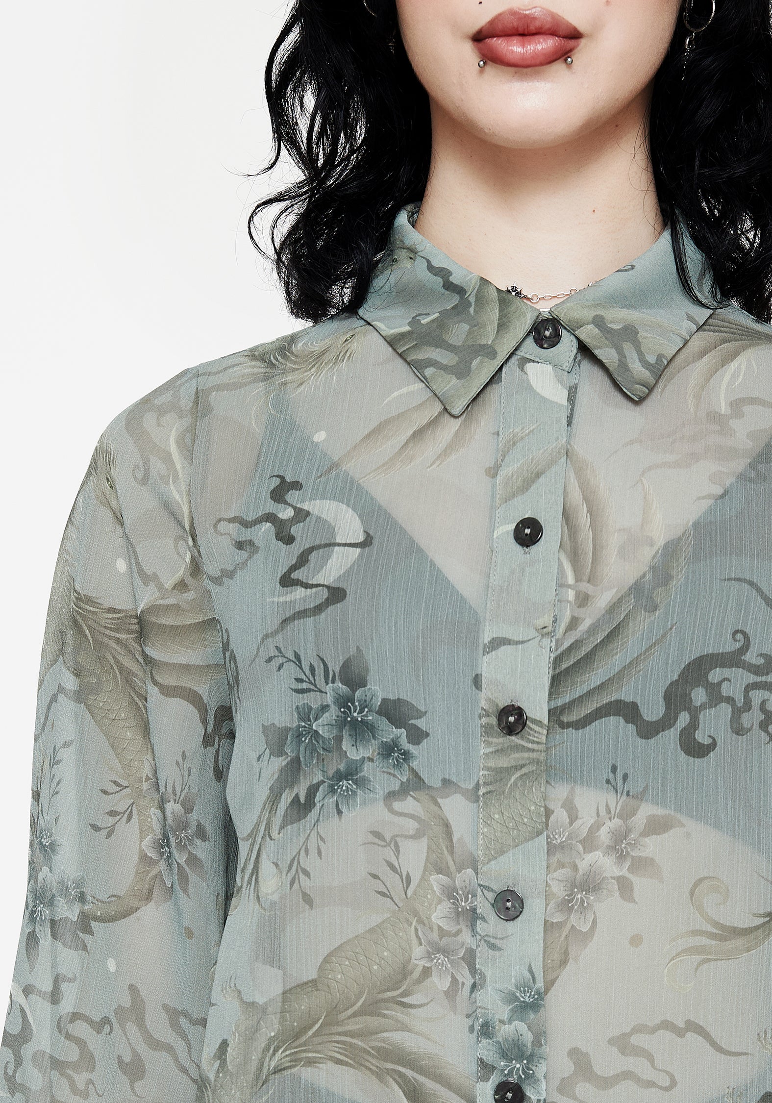 dragon print dress shirt Men's Dress Shirts Dragon Print Tops Laple Long Sleeve Slim Fit Fashion Casual