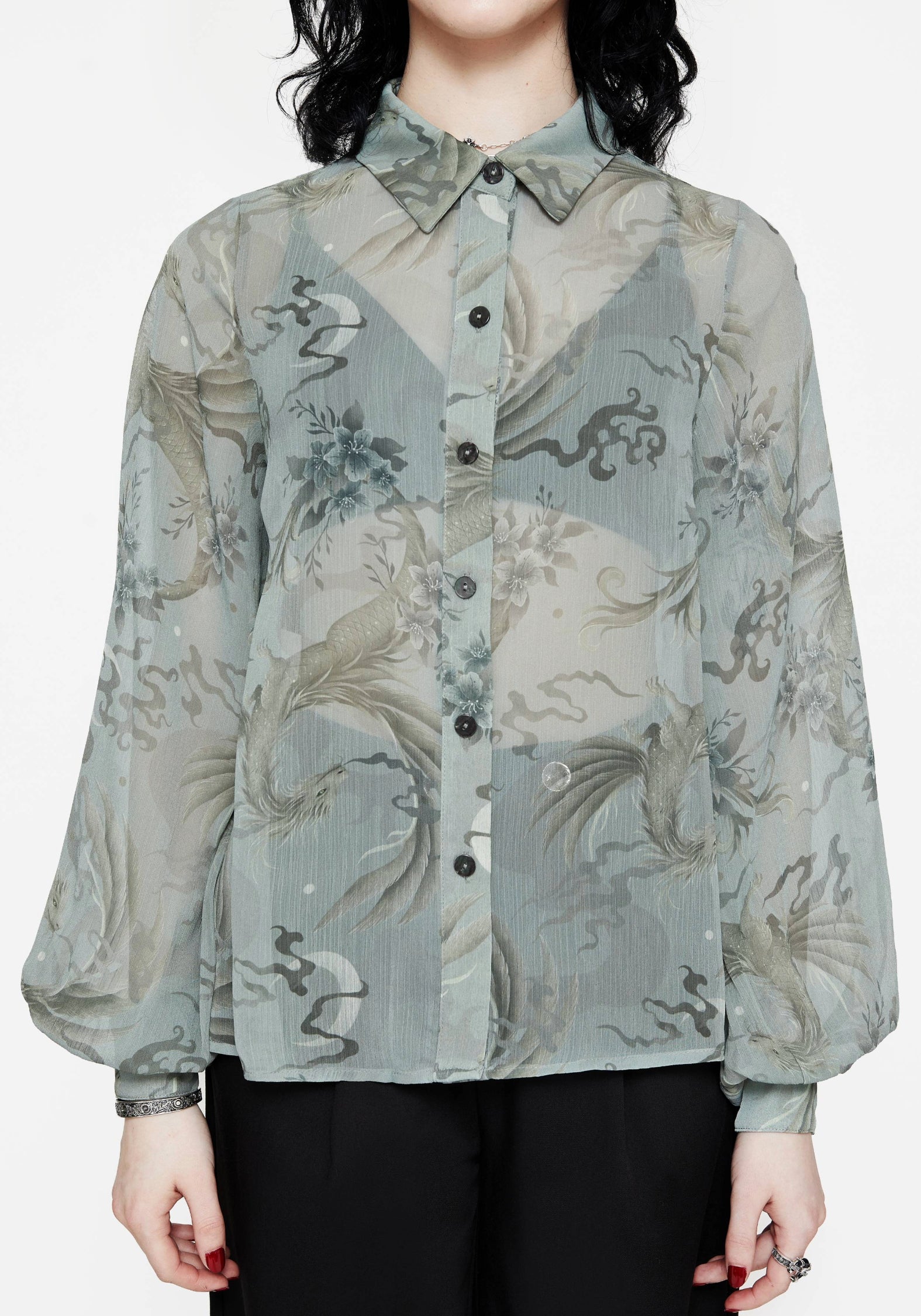 dragon print dress shirt Regular Fit Short Sleeve Shirt