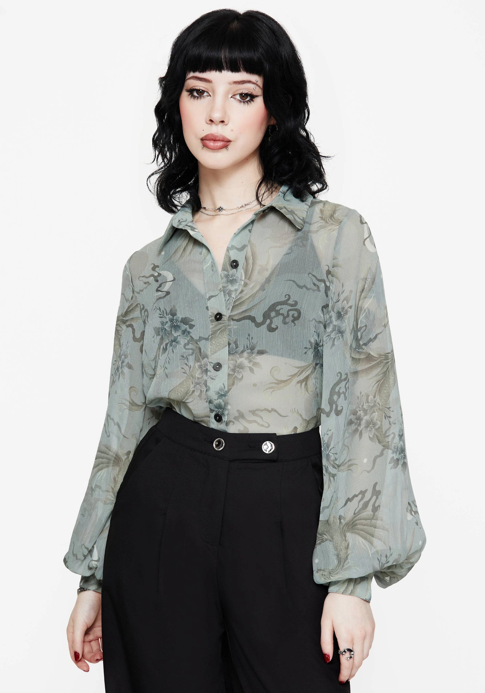 dragon print dress shirt Cotton Dragon Shirt, Mens Long Sleeve Designer Dress Shirt, Button Up, Menswear Streetwear, Club, Party, Formal, Gift