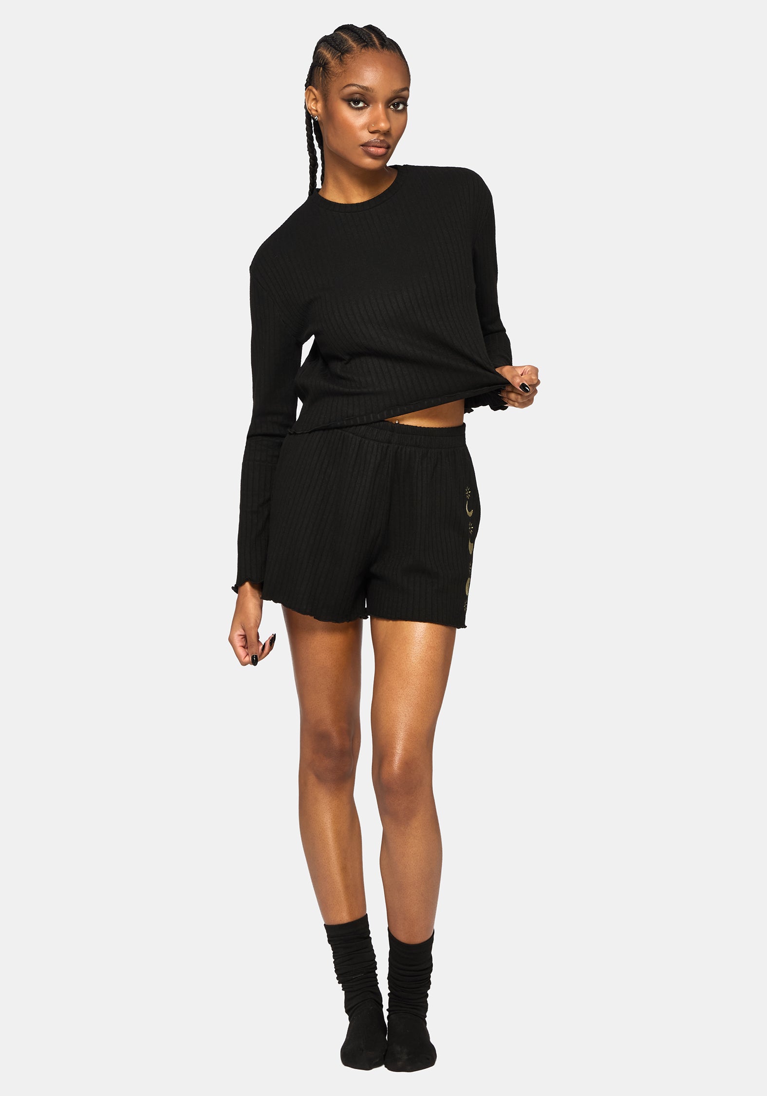 Griffinfly Embroidered Long Sleeved Pyjama Top