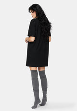 Cosmic Moon Graphic Print Mini Pyjama Tee Dress