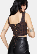 Bladeborn Check Embroidered Corset Top