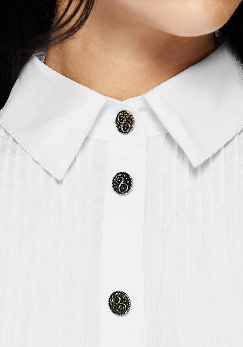 pintuck mini shirt dress Arde Pintuck Mini Shirt Dress