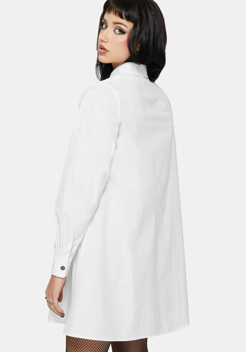 pintuck mini shirt dress Arde Pintuck Mini Shirt Dress