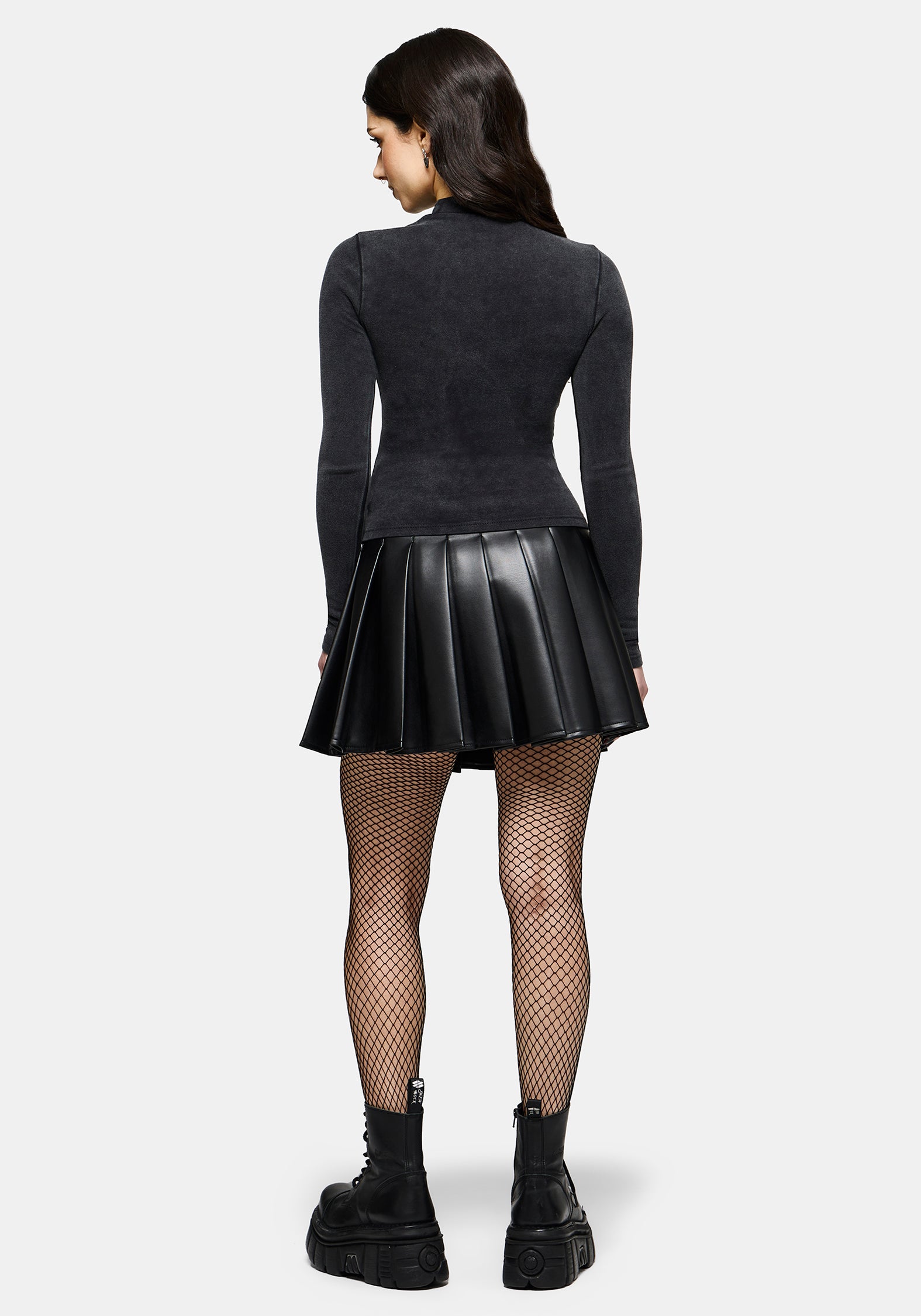 Uma Embroidered Seamed Ribbed Long Sleeved Top