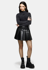 Uma Embroidered Seamed Ribbed Long Sleeved Top