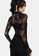 Hexborn Baba Yaga Flocked Long Sleeve Top