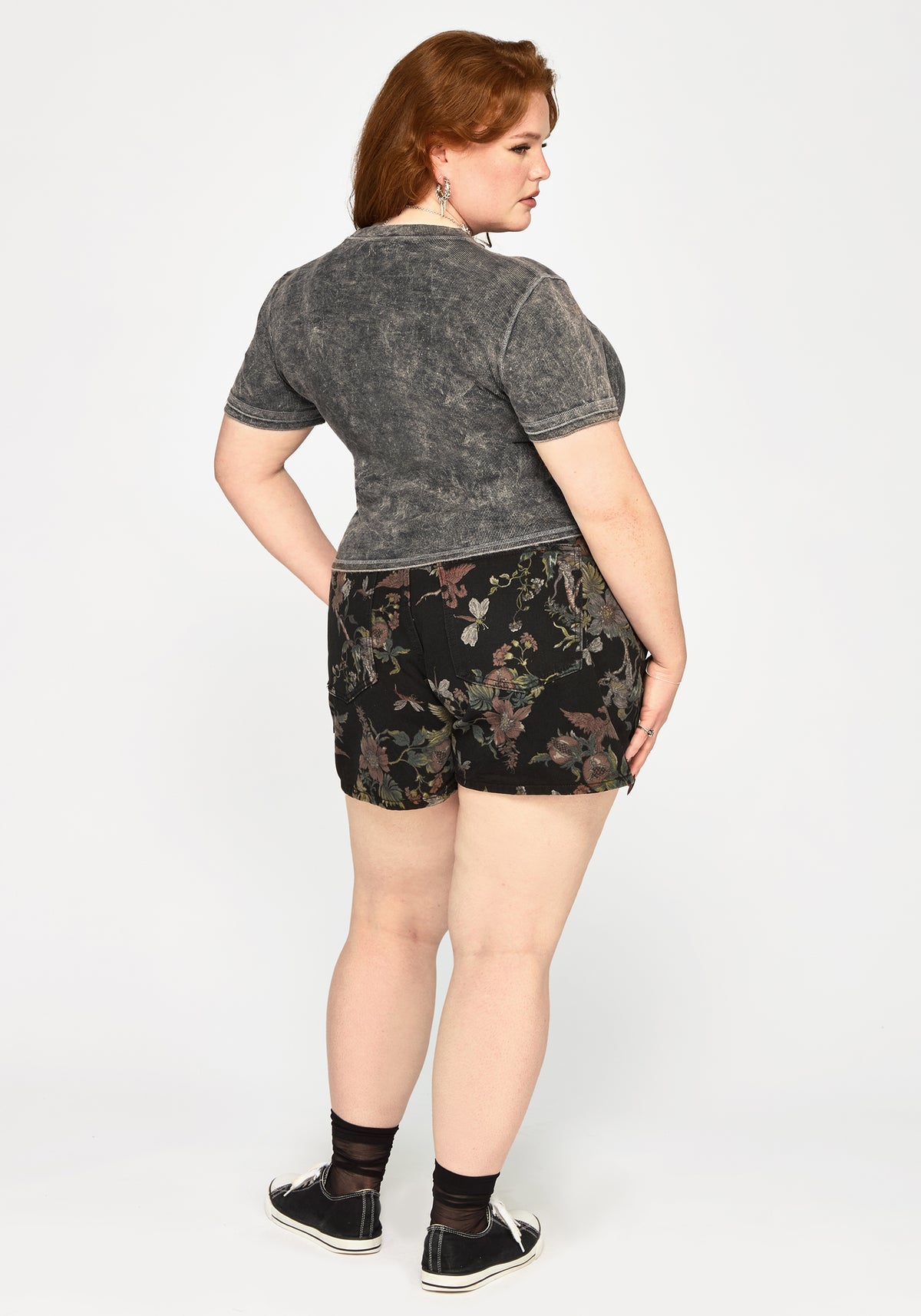 Stori Ribbed Short Sleeve T-Shirt - Black