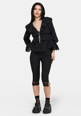 Ottie Ruffle Neck Tie Front Blouse US 2
