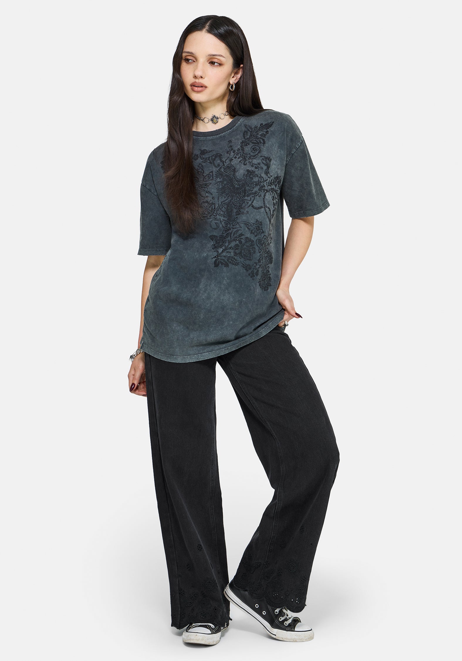 Zora Stud Oversized Short Sleeve T-Shirt