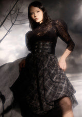 Rhoswen Double Layered Check Hitched Skirt