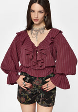 Rue Stripe Voile Pirate Blouse