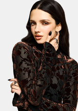 Dakota Devore Velour Flared Sleeve Top