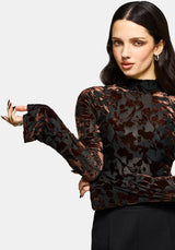 Dakota Devore Velour Flared Sleeve Top