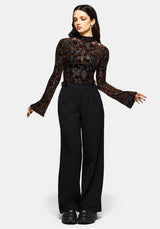 Dakota Devore Velour Flared Sleeve Top