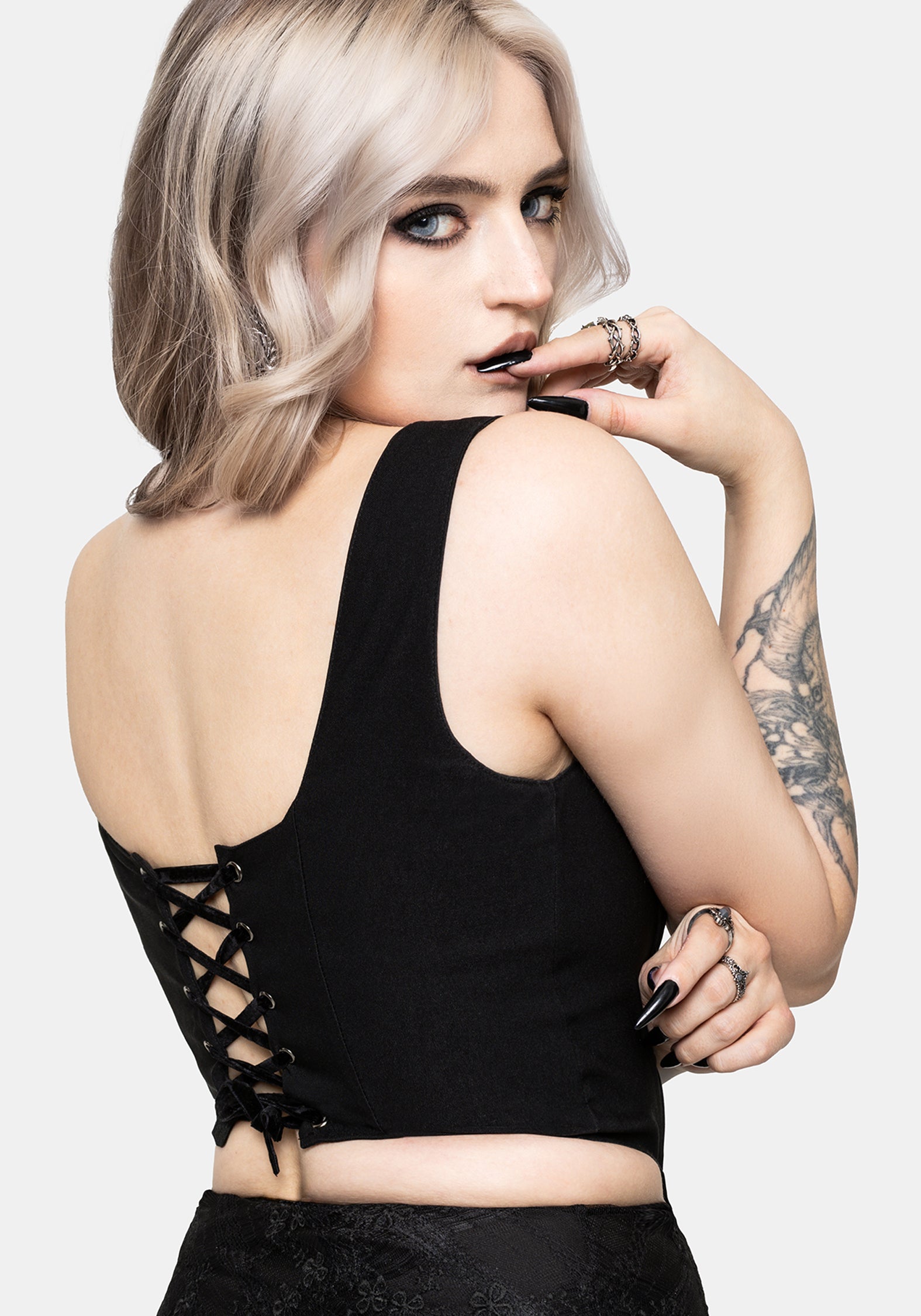 Genevra Embroidered Crop Corset Top
