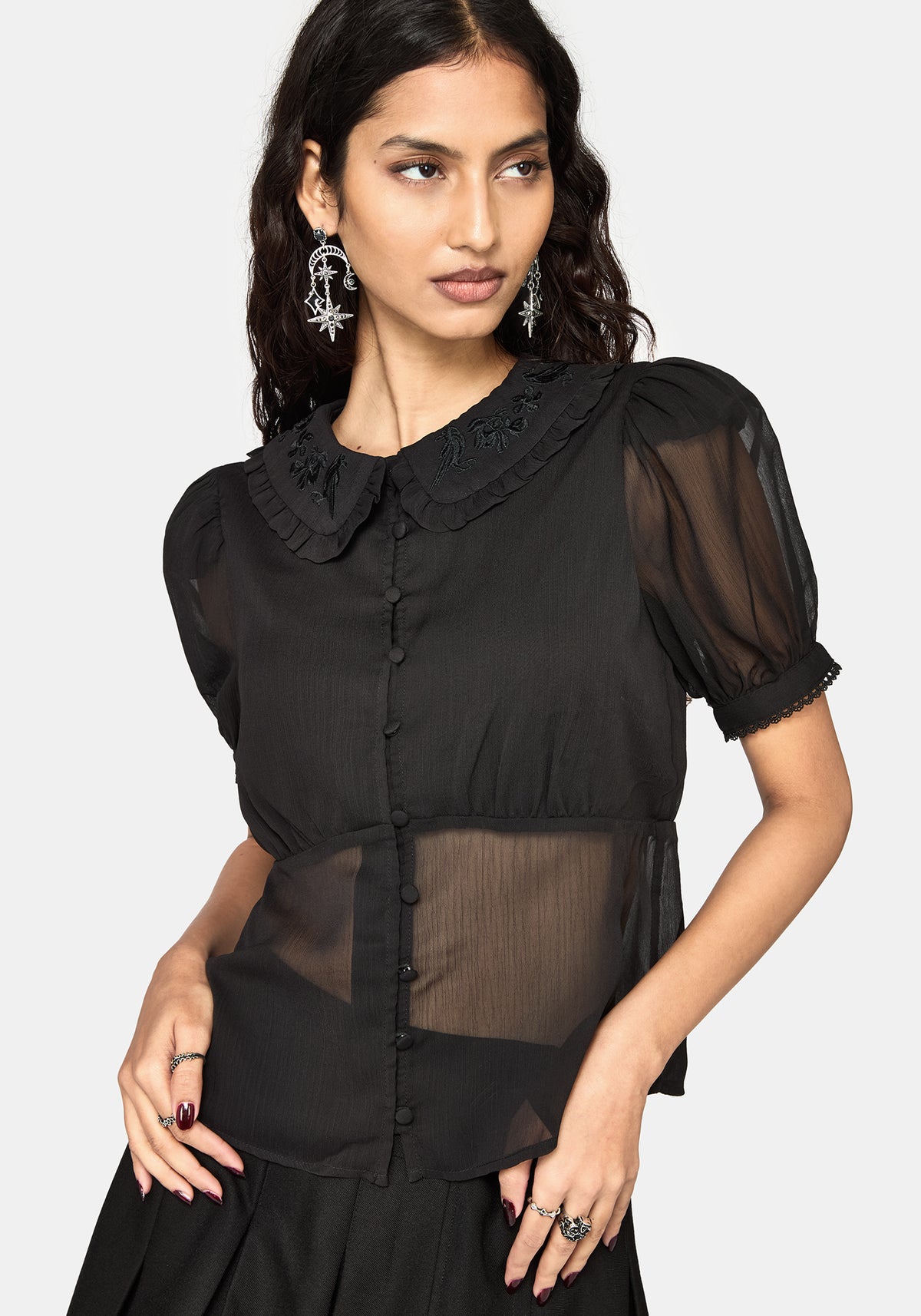 Sanct Embroidered Collar Blouse
