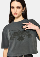 Raven Washed Boxy Crop T-Shirt