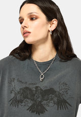 Raven Washed Boxy Crop T-Shirt