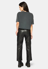 Raven Washed Boxy Crop T-Shirt