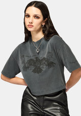 Raven Washed Boxy Crop T-Shirt